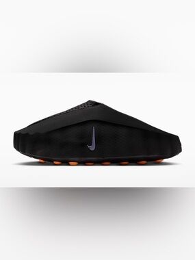 Nike Mind 001 Slides Black Foam Slip-On Clog with Orange Accents